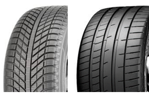 direction al and asymmetric tyres - side by side