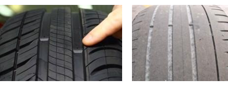 Tyre tread wear indicator - comparison